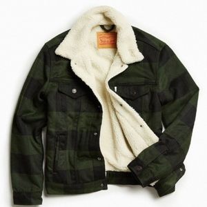 Levi's Plaid and Shearling Jacket Medium